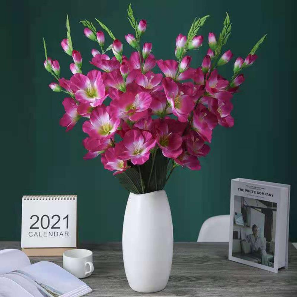 70cm Artificial Gladiolus Lifelike Fake Floral Decoration Artificial Flower Vase Arrangements