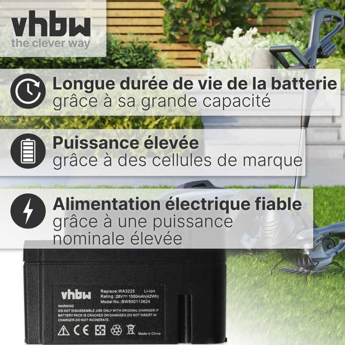Vhbw Batterie tonteuse robot compatible avec Worx Landroid M1000 WG791E.1, M1000i WG796E.1, M500 WG754E, M800 WG790E.1 -