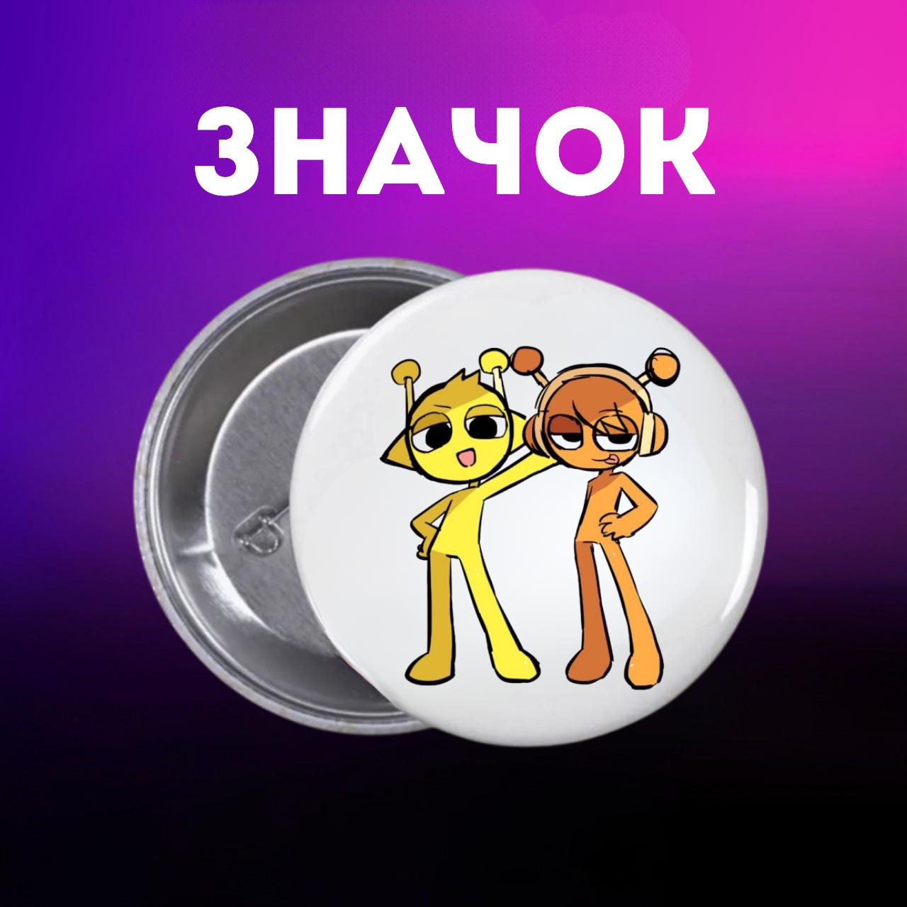 

Значек Спрунки Sprunki на булавке на рюкзак 44 мм 1 шт 44 різнокольоровий