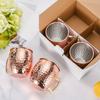 1pc Moscow Mule Mugs Hammered Copper Cups with Stainless Steel Lining and Gold Brass Handles for Cold Drinks Beer Wine Bars Parties