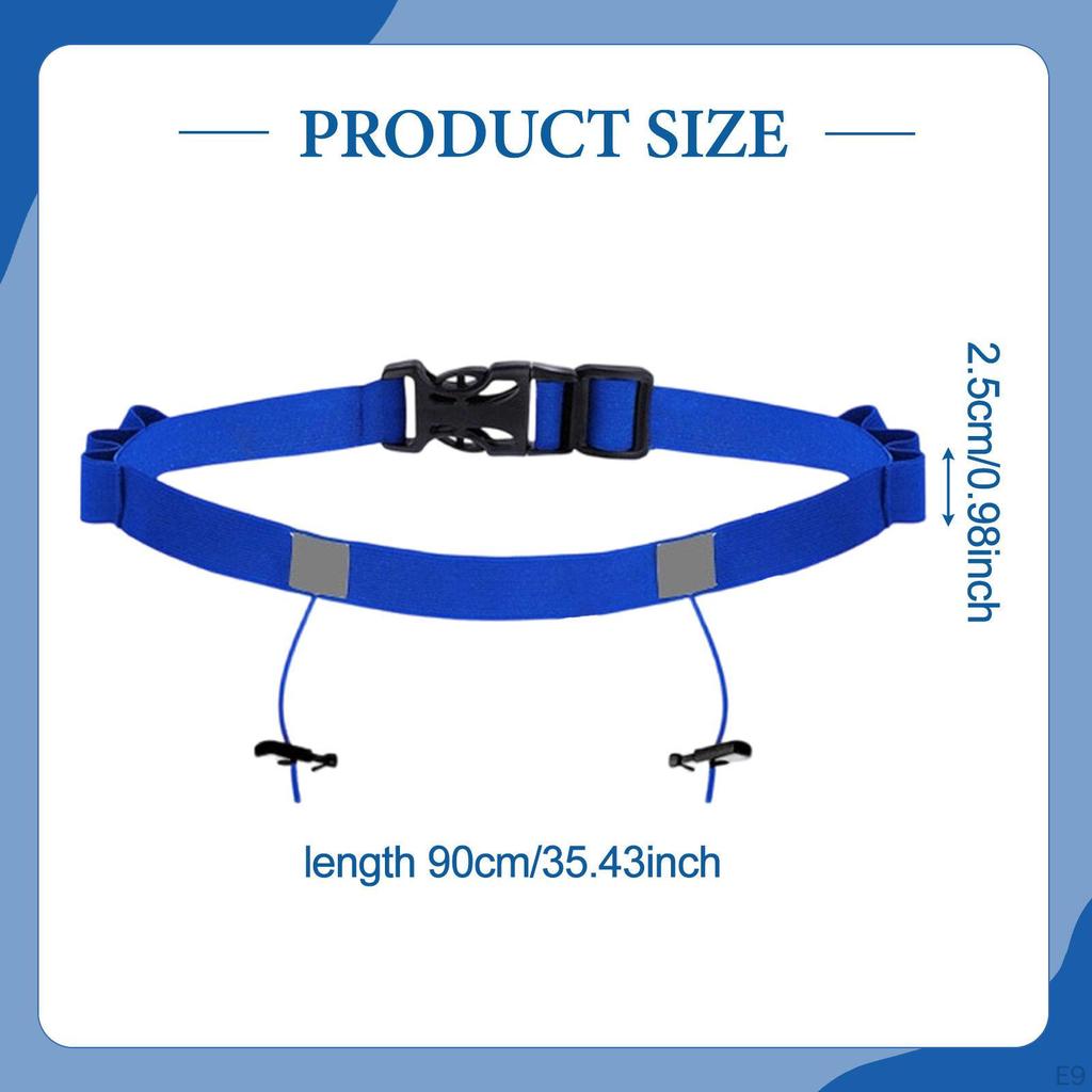 Adjustable Triathlon Number Belt with Loops, 6 Quick Release Food Ideal for Training,
