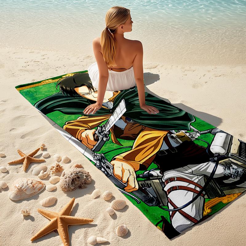 Beach Towel with Attack on Titan1 Pattern - soft,absorbent,machine washable Lightweight&Modern,swimming,Travel Essentials