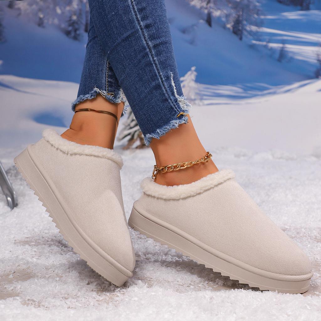 Fashion Winter 2025 Warm Fluffy Woman Slippers Non Slip Thick Plush Clogs Women Casual Platform House Shoes Slides size 36- 44