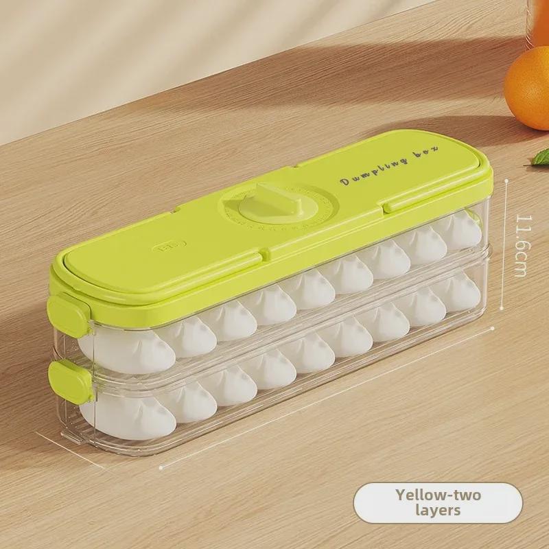 Refrigerator Dumpling Storage Box with Side Door for Fresh-Keeping Wontons - Food Grade, Frozen Packaging.