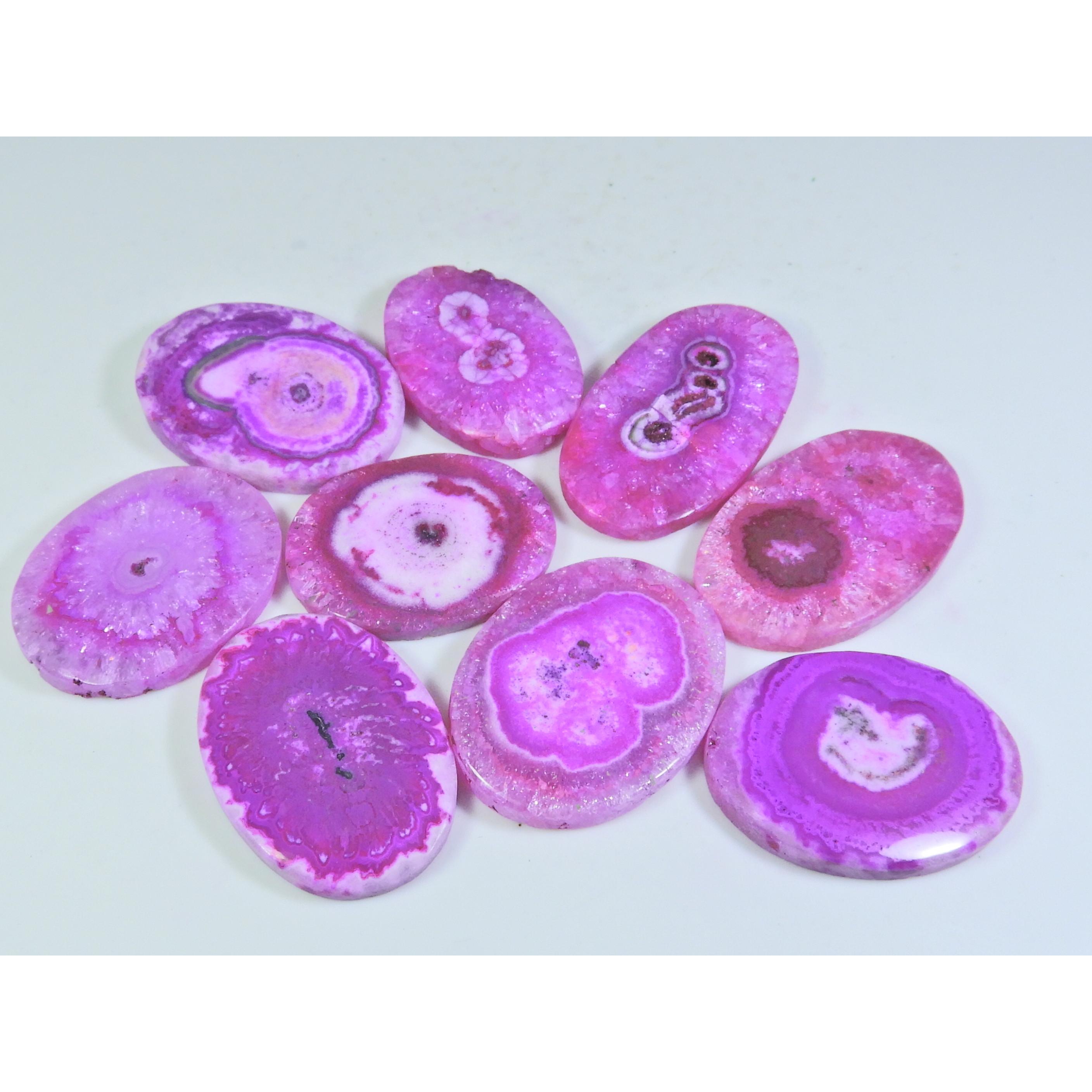 

358Cts.Dyed Solar Cab Druzy Agate Oval Shape Cabochon Loose Gemstone 9PcsLot A-709