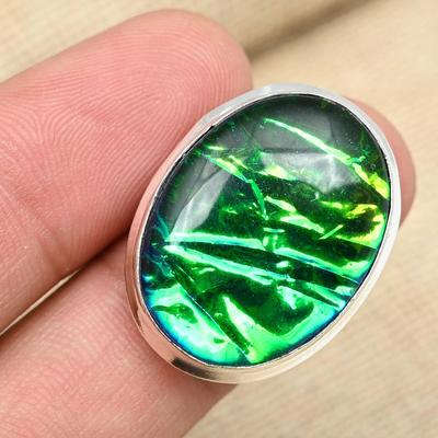 Blauer australischer Triplet-Opal-Edelstein aus massivem 925er Sterlingsilber, handgefertigter Damenring