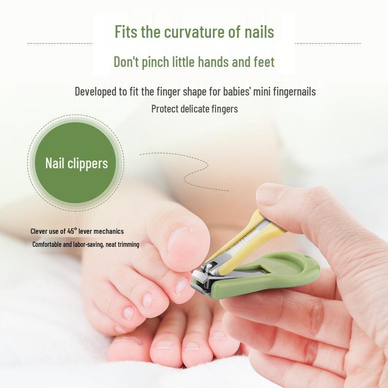 Portable Baby Nail Care Set: Clippers, Scissors, File, Ear Pick
