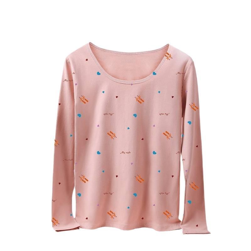 Ensemble de Sous-vêtements Thermiques en Coton pour Femmes – Mignon, Coupe Slim, Pull à Col Rond
