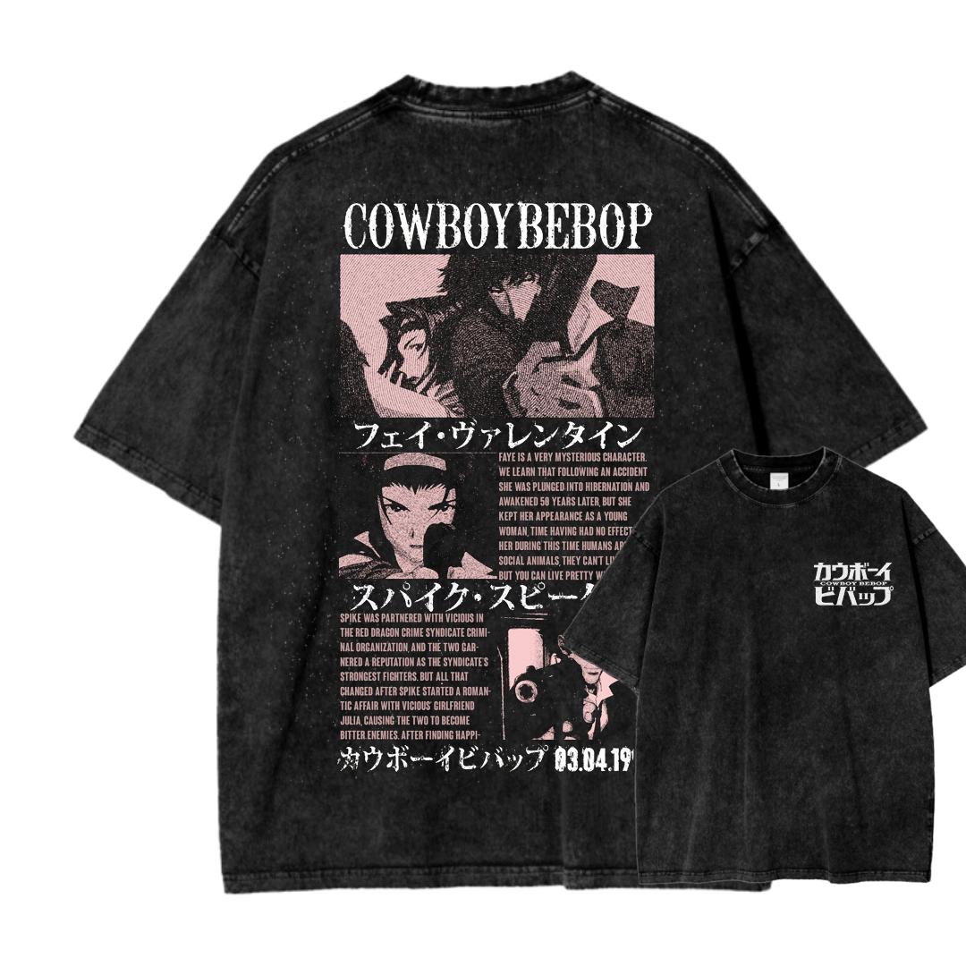 

Cowboy Bebop Anime Lover Washed T-shirt Year round clothing high quality personality Clothes Plus Size Unisex New Model Couples tee XXXL