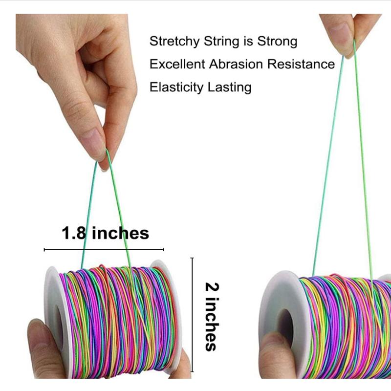 1mm Stretchy Bracelet String, Sturdy Rainbow Elastic String Elastic Cord for Jewelry Making, Necklaces, Beading and Crafts