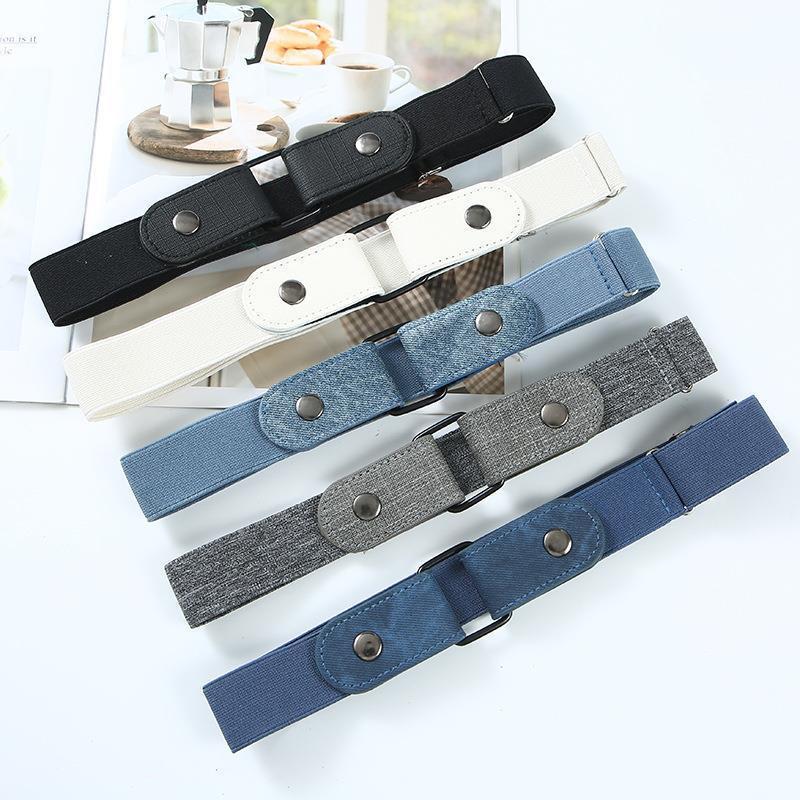Women's Elastic No-Hole Seamless Invisible Belt - Versatile, Decorative, Ideal for Jeans and Students.