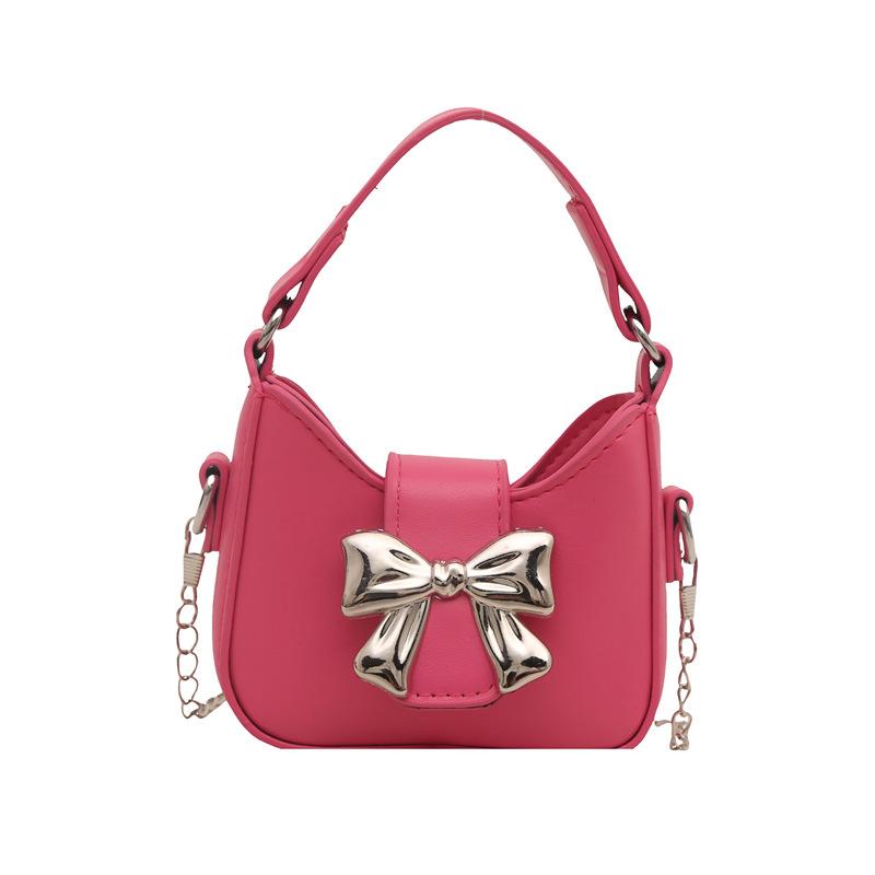 Korean Version Bow Children's Handbag] Autumn New Children's Shoulder Messenger Bag Girl Style Chain Mini Bag