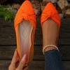 Foreign Trade Large Size Lightweight Soft Sole Doudou Women's Shoes Spring and Autumn 2025 New Color Matching Bow Comfortable Non-slip Single Shoes