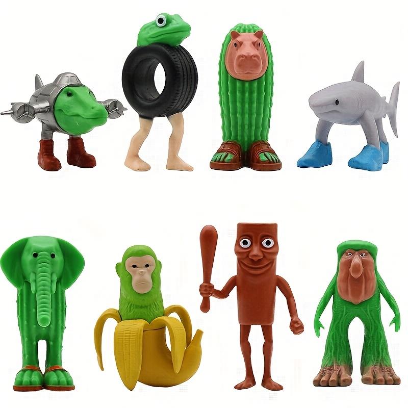 8 pièces Nouveau Tung Tung Sahur Cerveau Italien Bois Bâton Jouets Créatifs Décoration de Bureau Ornements de Collection Poupée Amusante Jouet Cadeau