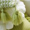 Home Decoration Knitting Cushion Cover Mint Green Tassel Pillowcover Modern Sofa Living Room Waist Pillow Bed Head Round Pillow