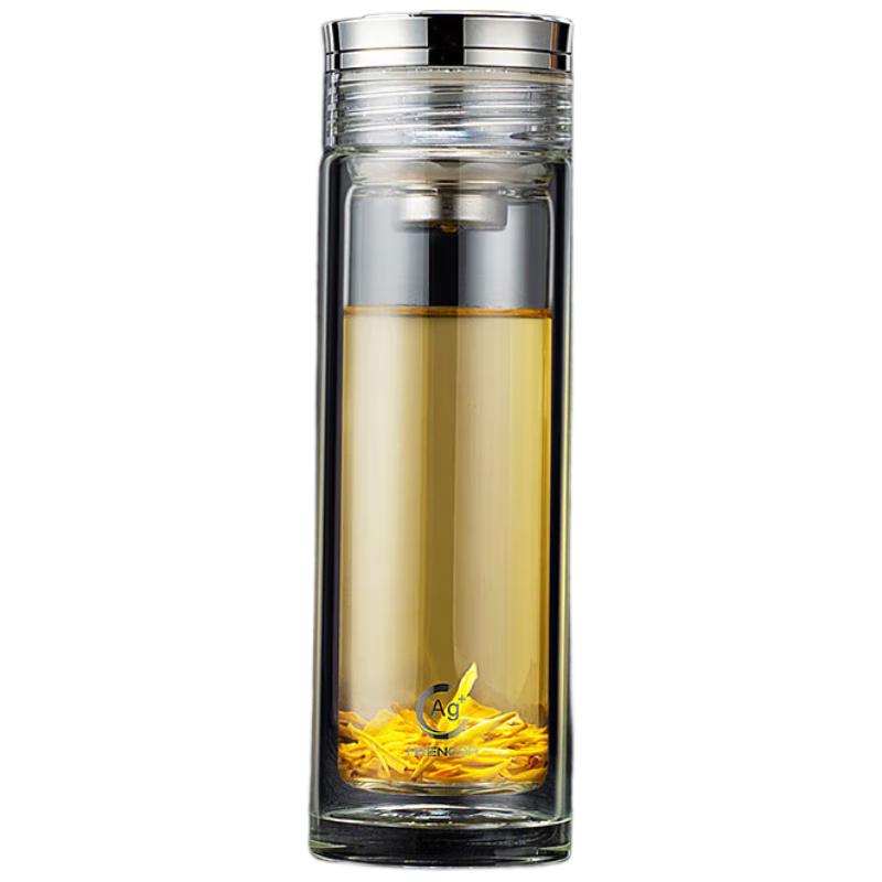 Heenoor Antibacterial Double-Layer Glass Tea Infuser Bottle