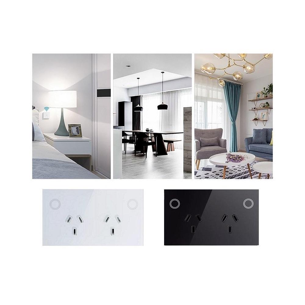 Graffiti Zigbee Smart Socket with Electricity Meter, Tempered Glass, Alexa Voice Control, Australian Standard