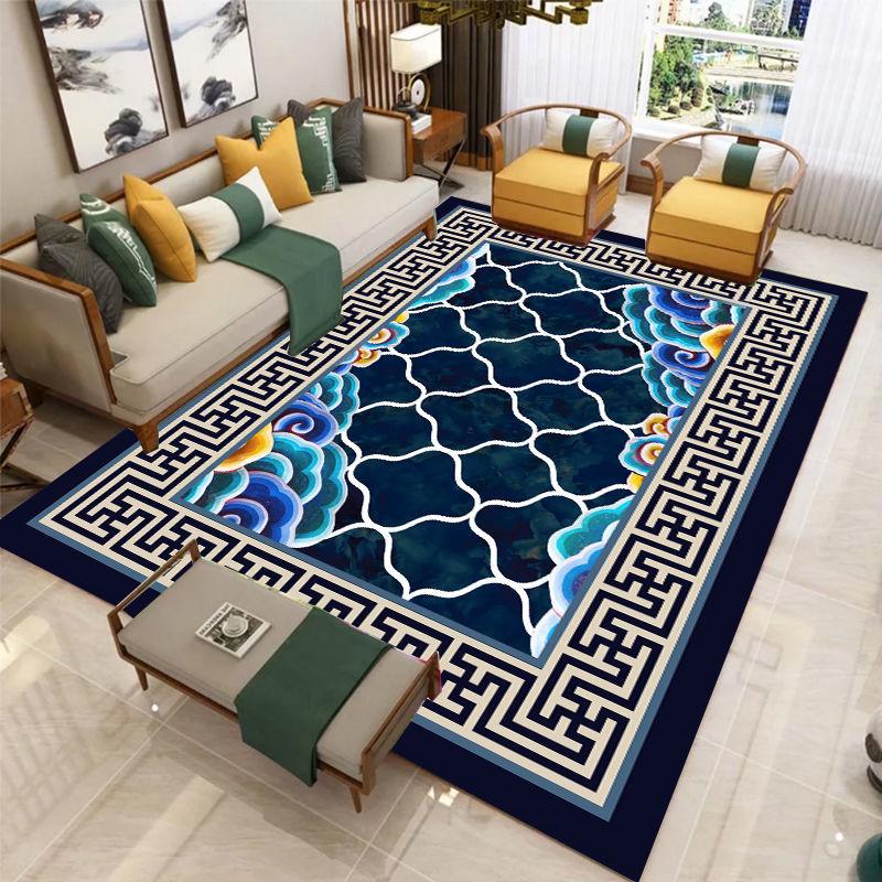 1pc Traditional Floral Area Mat for Living Room, Flannel Mat Suitable As Floor Covering in Lounge Bedroom Nursery Outdoor Patio Decorative Home