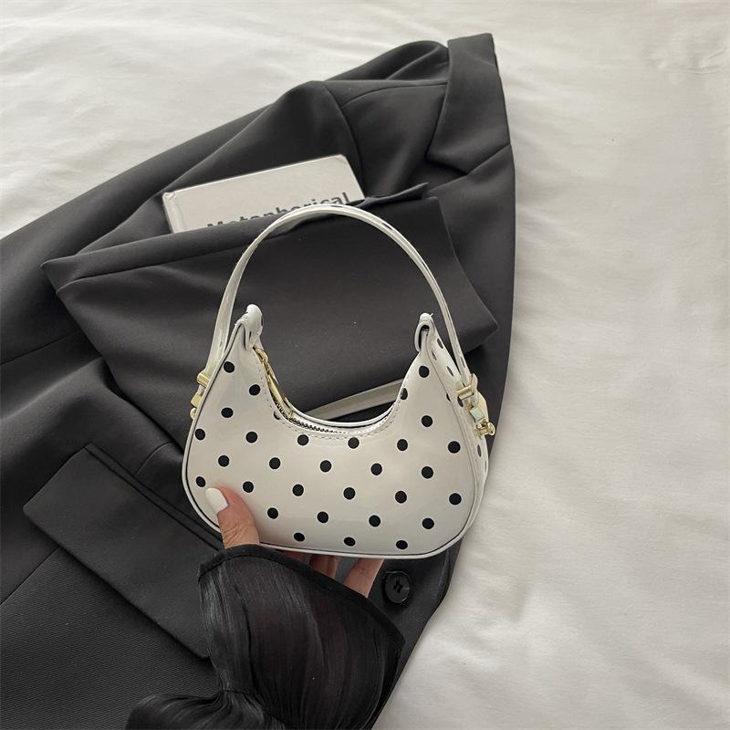 Women Fashion Polka Dot Large Capacity Single Shoulder Tote Handbag Daily Commute Bag