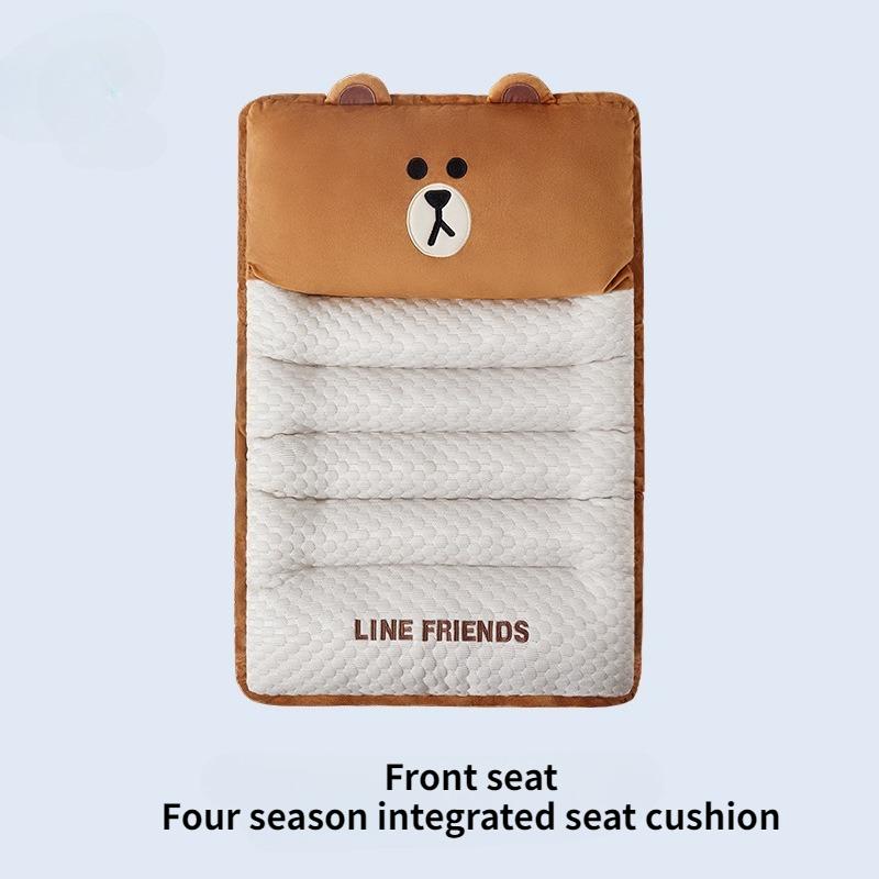 Winter Warm Car Waist Cushion Seat Supports Cartoon Cute Plush Cushion Chair with Thick Non Slip Design Integrated Cushion