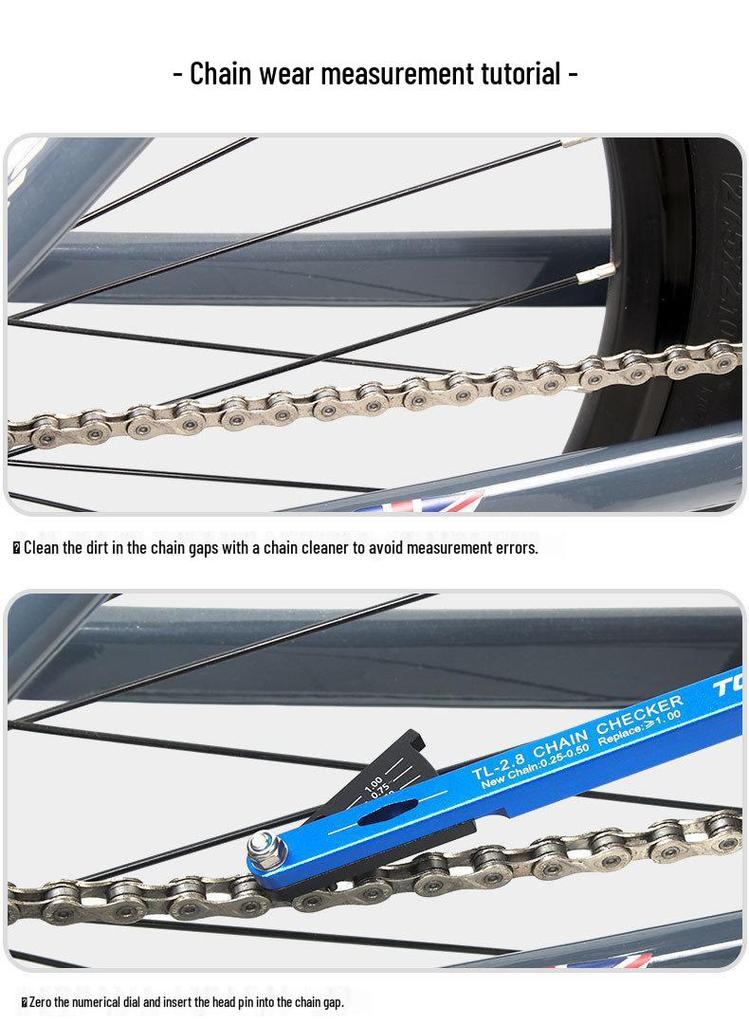 TOOPRE Chain Wear Gauge for Mountain & Road Bikes