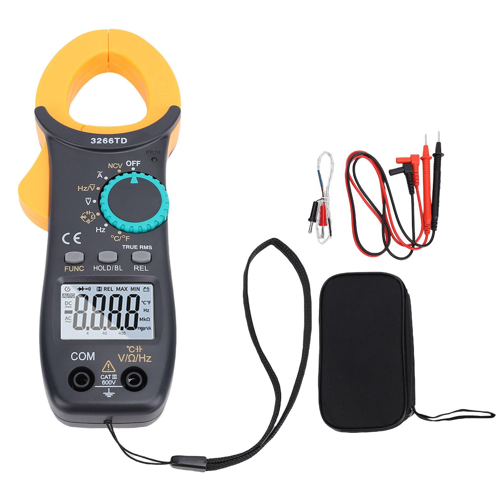 

Digital Clamp Meter 3999 Counts TRMS Auto Ranging NCV Multimeter AC DC Voltage Current Capacitor