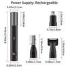 Electric Pen-Shaped 3-in-1 Nose Hair Trimmer, Nasal Cleaner & Waterproof Eyebrow Shaver