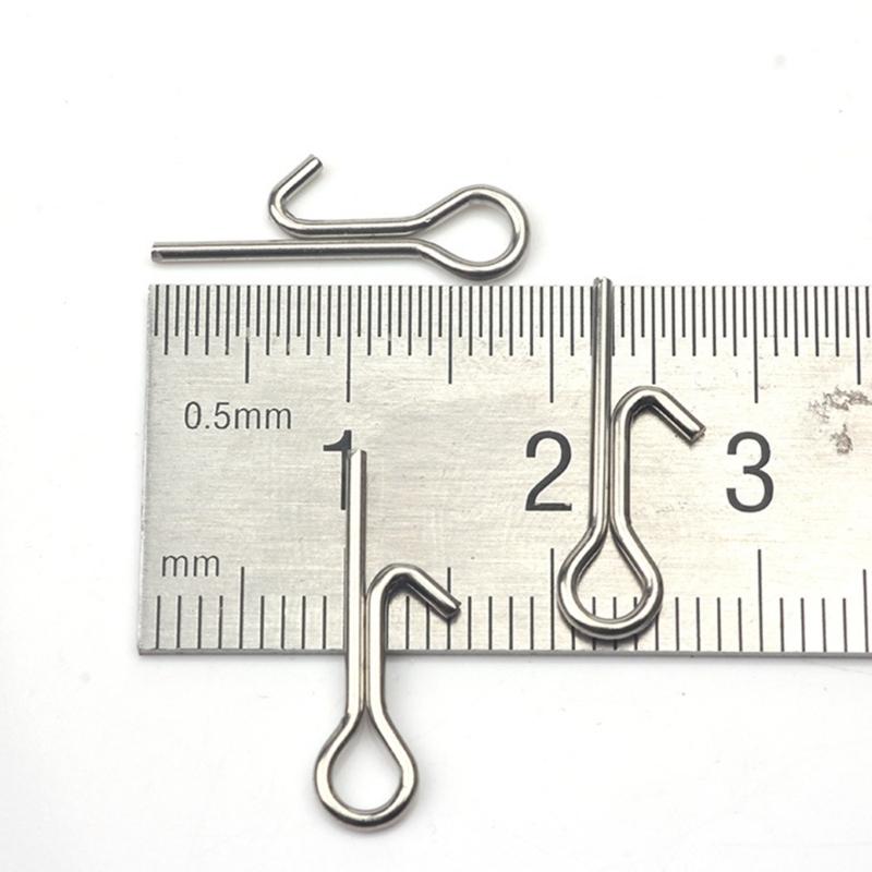 100pcs Stainless Assist Rig Hook Connecting Pin Soft Fishing Lures Baits Stingers Needle Fishing Tackle Accessories