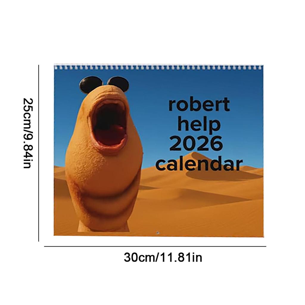 Marcus The Worm 2026 Wall Calendar Robert The Worm Hanging Wall Calendar for Kitchen Bedroom Living Room