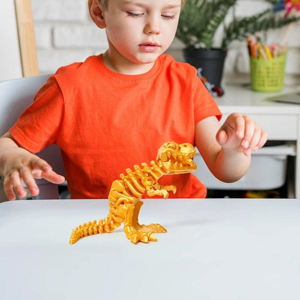 Rotatable 3D Printed Crystal Dinosaur Crystal 3D Articulated Dinosaur Toys  Kid Gift