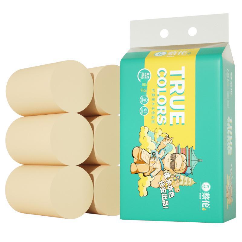 Cai Lun Frucht Holz Zellstoff Buntes Dickes Rollenpapier, Eine Box (6 Rollen) - Kundenservice verfügbar