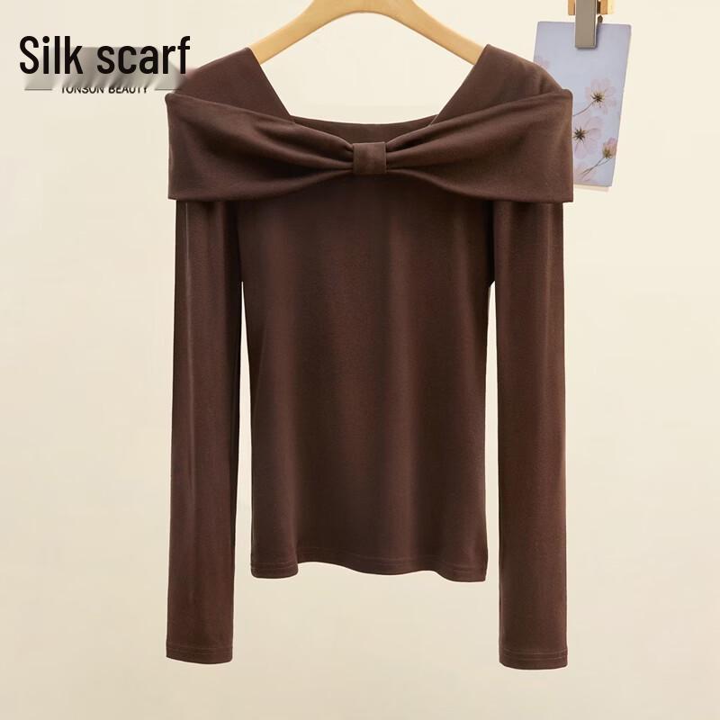Women s Slim Fit Square Neck Long-Sleeve Top S