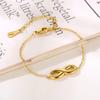 Custom PVD 18K Gold Plated Stainless Steel Chain Link Infinity Love Sign 8 Bracelet for Women Girls