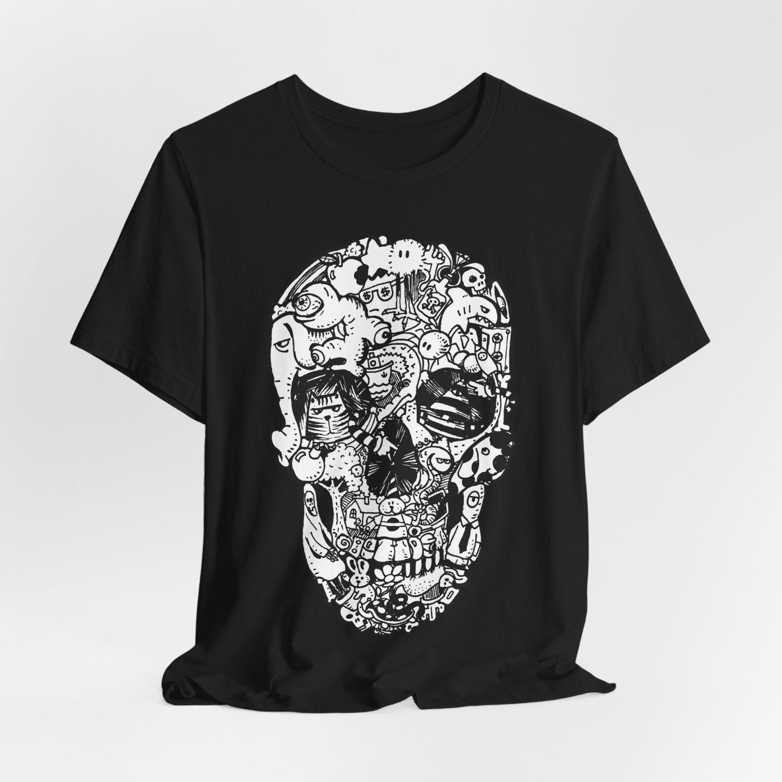 Skull Art T-shirt: Gothic Graphic Tee, Unisex Clothing Gift 2XL