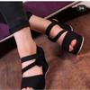 New plus-size women's peep-toe sandals, wedge heels, European and American style, high-heeled sandals with back zipper.