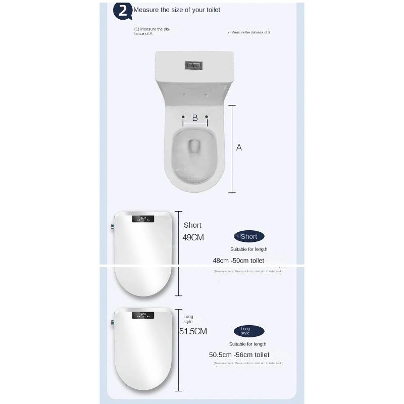 Smart Automatic Bidet Toilet Seat with Heating Function - Universal Fit for U-Shaped & D-Shaped Toilets