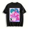 Anime Style Humanized Cat Print Hoodie Unisex Loose Casual Pullover Cool Cartoon Graphic Sweatshirt Pure Cotton T-shirt