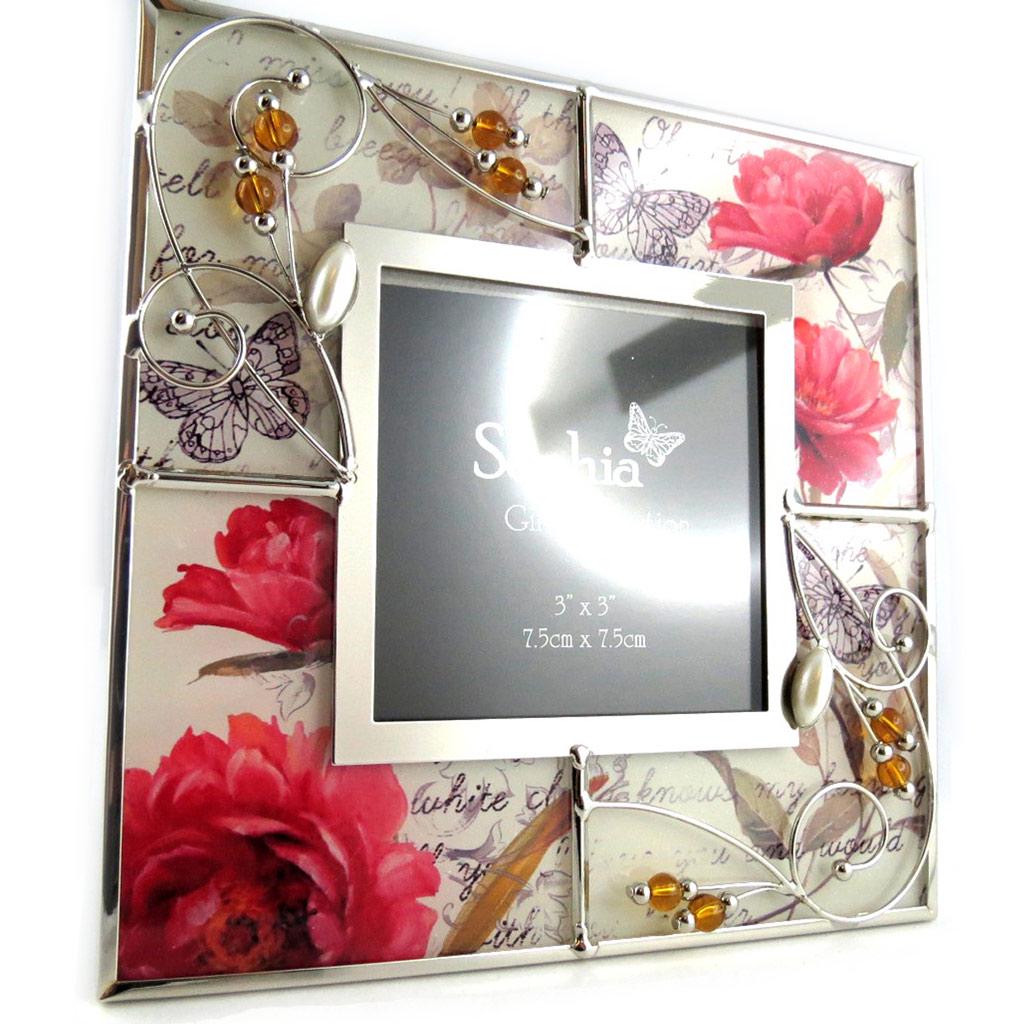 Les Trésors De Lily [L1502] - Cadre Photo 'Papillon de Soie' rouge beige