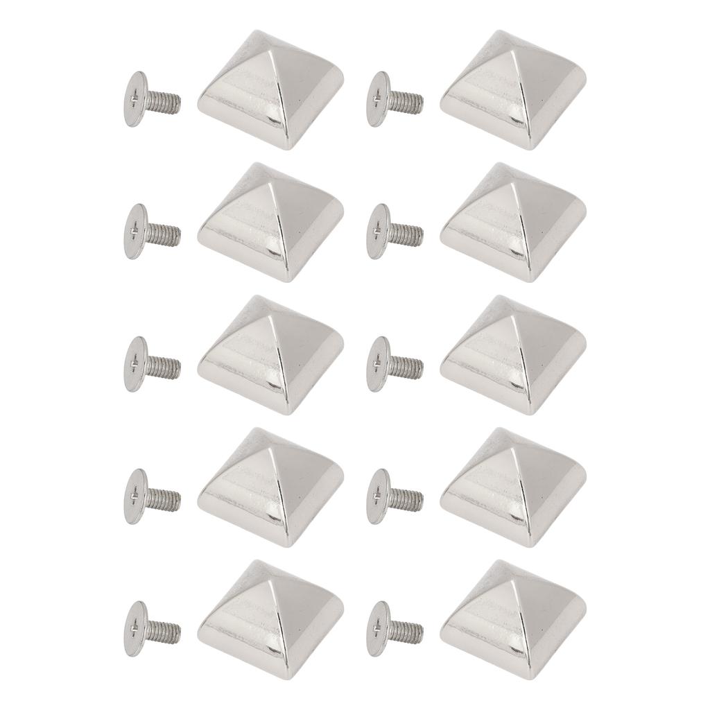 20 Sets Square Pointed Screw Rivets Set Zinc Alloy Pyramid Punk Leather Goods Bags Repair Kits for Binding 15mm