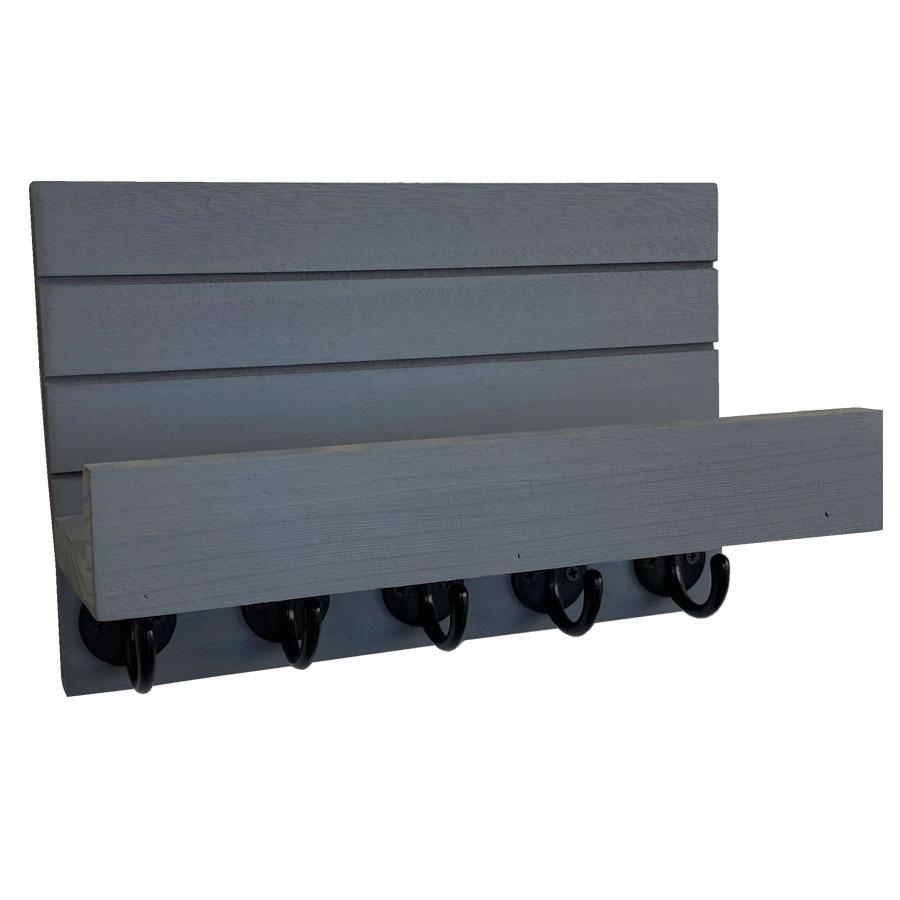 Wall-Mounted Wooden Shelf & Key Holder Decor
