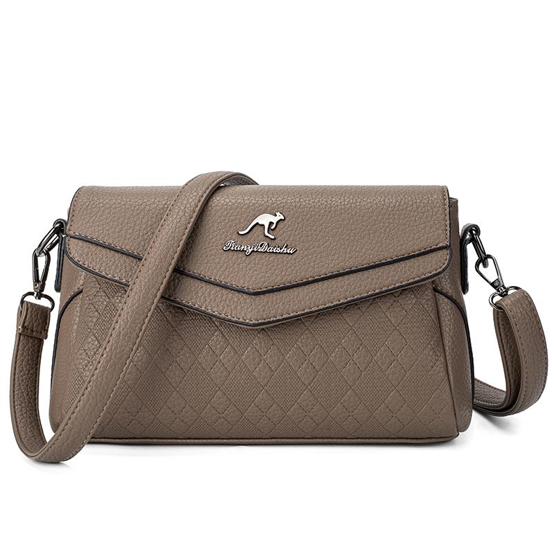 Solid Color Luxury Designer High Quality Leather Women's Handbag Purses Multifunctional Ladies Shoulder Messenger Bags Sac Femme
