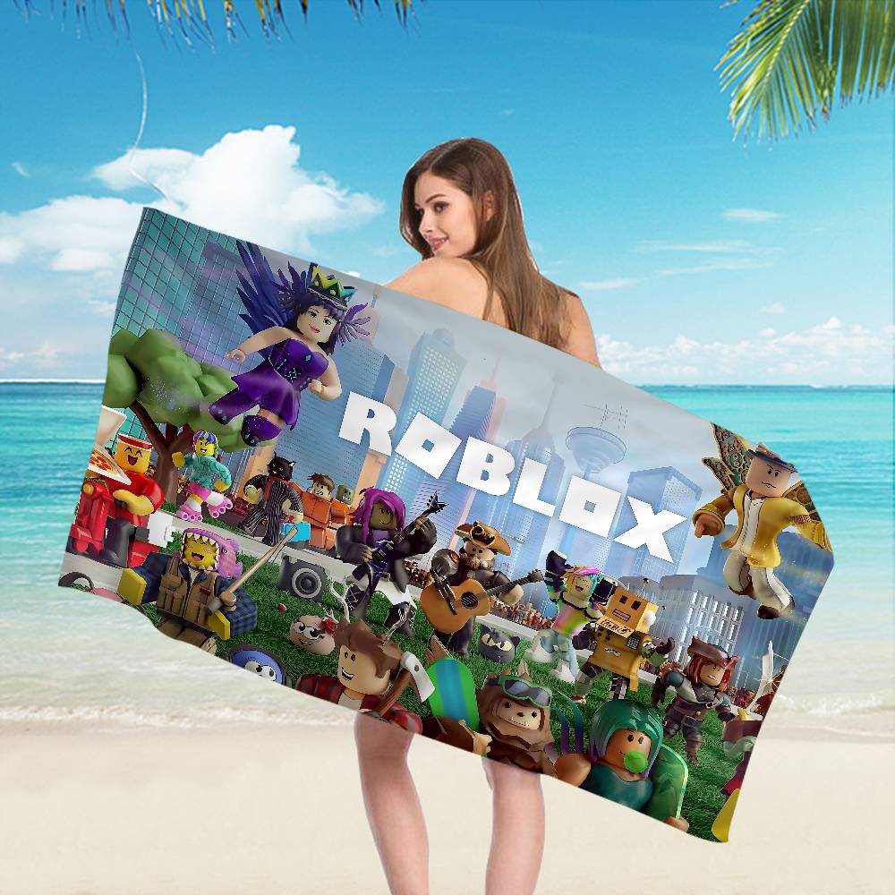 Game R-Robloxs Cool Microfiber Blanket Quick Drying Beach Towels Oversized Printing Super Absorbent Pool Towel Blanket