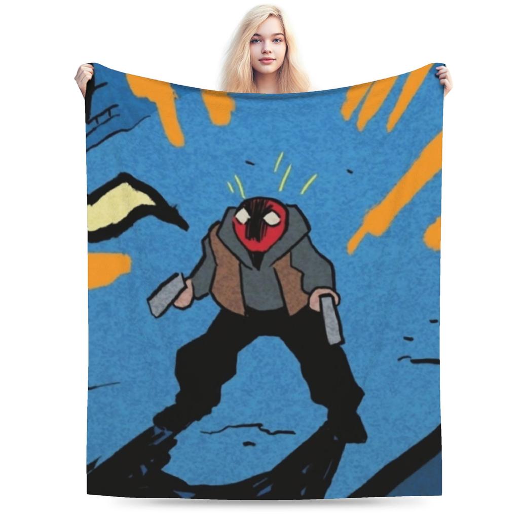 Jason Todd Knitted Blankets Fleece Red Hood Anime Soft Throw Blanket for Bedroom Sofa Bed Rug