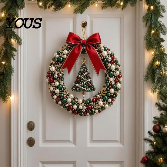 Feiertags basteln Projekte DIY Weihnachts Perlenkranz Set, Handgemachte Perlen Tür Dekoration, Perlen Girlande für Dekor Wandbehang Elegantes Bastelprojekt