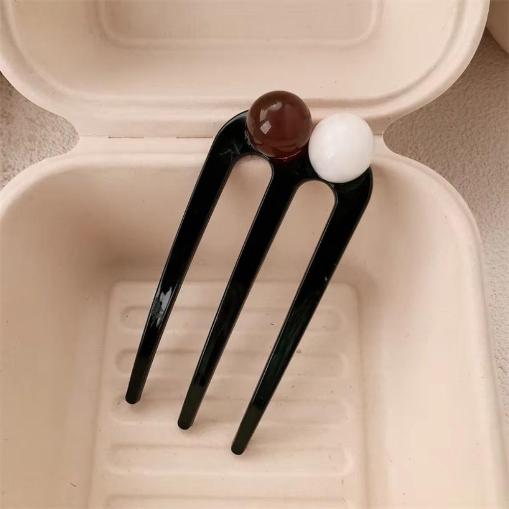 

Plastic U-Shaped Hair Pin Beaded Hair Fork Sturdy Hair Accessory Hair Buns 5