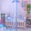 Universal Jacquard Baby Crib Mosquito Net with Floor-Open Door, Palace Style Stand