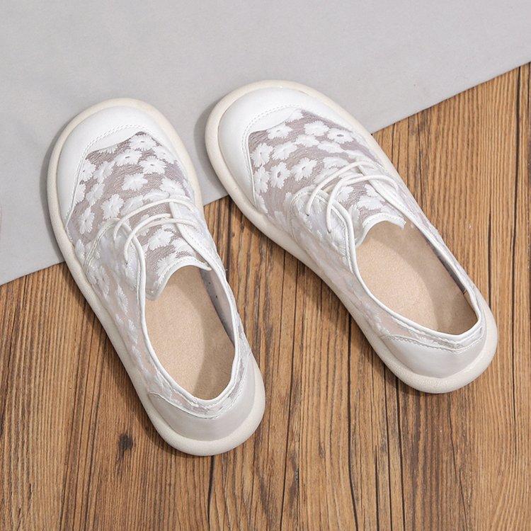Fashion Hot Selling 2025 New Spring Single Shoes Women's Net Yarn British Style Small Leather Shoes Trifle Soft Sole Set Foot Sandals