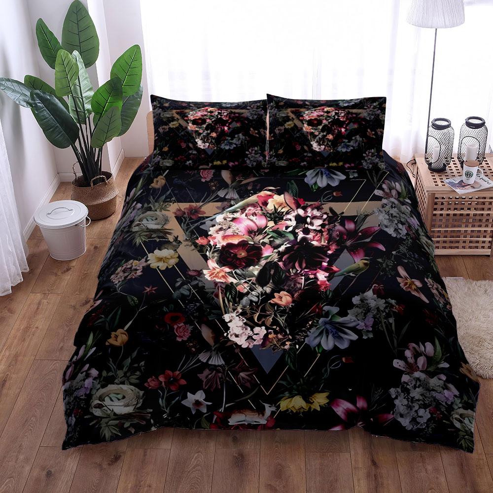 Botanical Garden Gothic Skull Bedding Set Single Twin Double Queen King Cal King Size Bed Linen Set