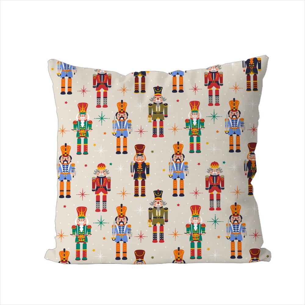 Nutcracker Soldier Pillow Case For Car Sofa Decorative Home Doublesided Print Plush Square Throw Pillow Cushion Cover
