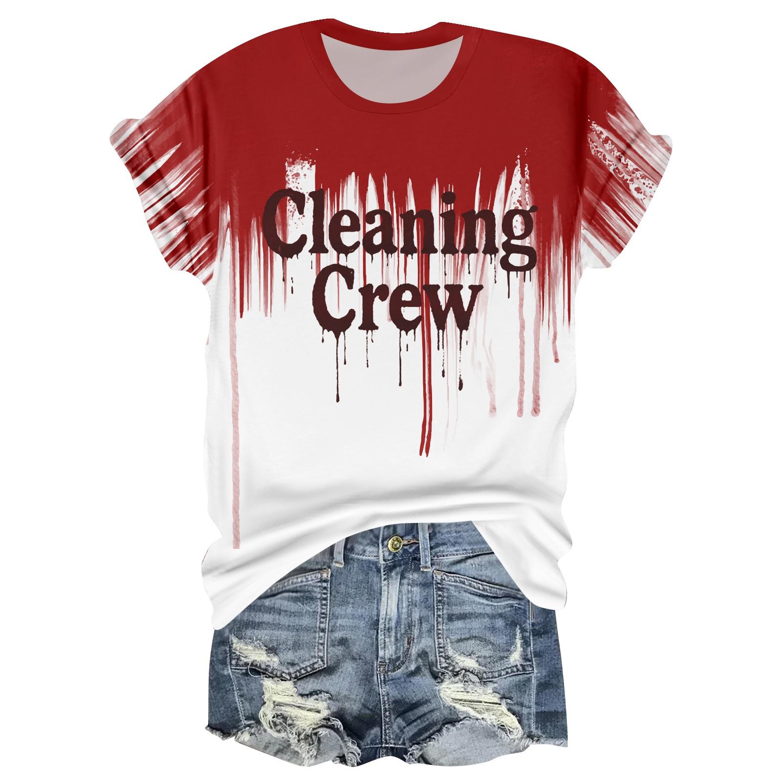 

Женская повседневная футболка с круглым вырезом, принтом на Хэллоуин и коротким рукавом M